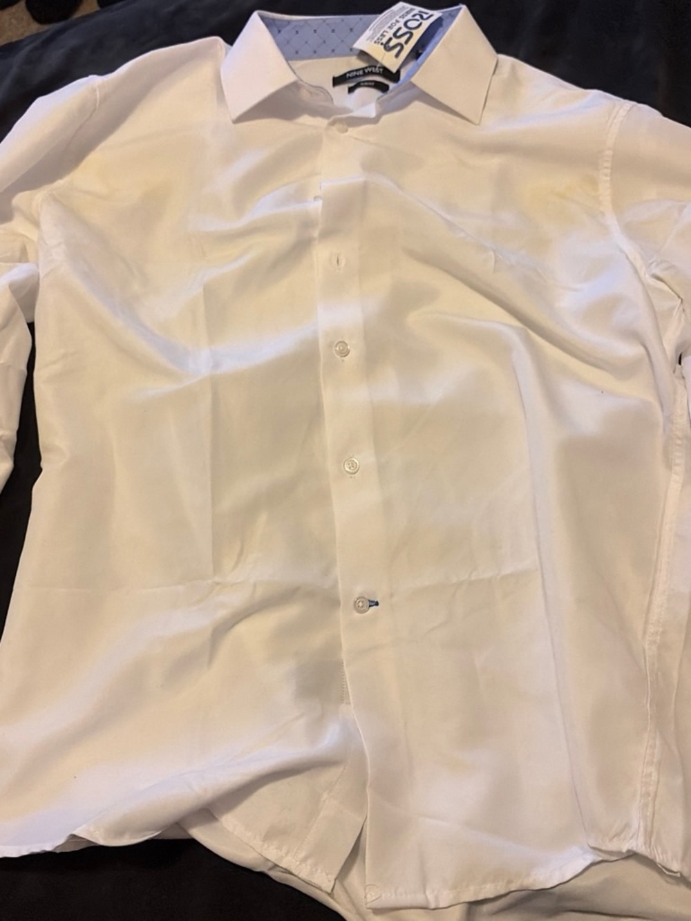 Hugo Boss Men's White Dress Shirt with Subtle Collar Detail